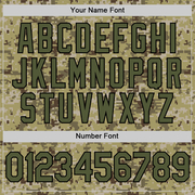 Custom Camo Olive-Black Salute To Service Two-Button Unisex Softball Jersey