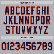 Custom Gray Navy-Orange Two-Button Unisex Softball Jersey