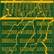 Custom Green Gold Lightning Sublimation Soccer Uniform Jersey