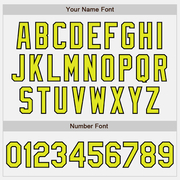 Custom White Black Pinstripe Neon Yellow Two-Button Unisex Softball Jersey