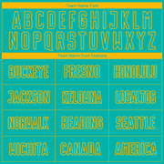 Custom Aqua Gold Sublimation Soccer Uniform Jersey