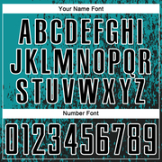 Custom Teal Black-White Abstract Fragment Art Sublimation Soccer Uniform Jersey