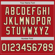 Custom Red Black Pinstripe Cream Two-Button Unisex Softball Jersey