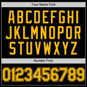 Custom Black Gold Two-Button Unisex Softball Jersey