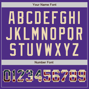 Custom Purple Vintage USA Flag-City Cream Two-Button Unisex Softball Jersey