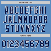 Custom Powder Blue Navy-White Two-Button Unisex Softball Jersey