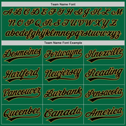 Custom Kelly Green Black-Old Gold Two-Button Unisex Softball Jersey