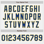 Custom White Royal Pinstripe Yellow Two-Button Unisex Softball Jersey