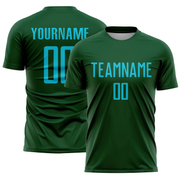 Custom Green Lakes Blue Sublimation Soccer Uniform Jersey