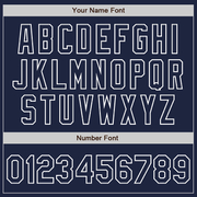 Custom Navy White Pinstripe White Two-Button Unisex Softball Jersey