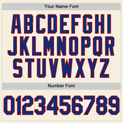 Custom Cream Royal-Red Two-Button Unisex Softball Jersey