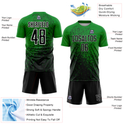 Custom Grass Green Black-White Abstract Fragment Art Sublimation Soccer Uniform Jersey