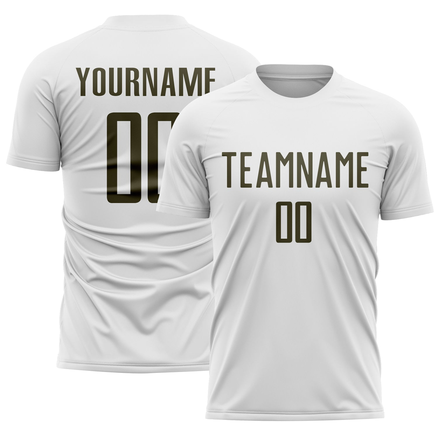 Custom White Olive Sublimation Soccer Uniform Jersey