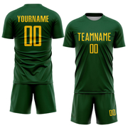 Custom Green Yellow Sublimation Soccer Uniform Jersey