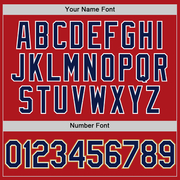 Custom Red Navy-Old Gold Two-Button Unisex Softball Jersey