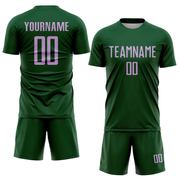 Custom Green Light Purple Sublimation Soccer Uniform Jersey