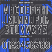 Custom Royal Black-White 3D Pattern Two-Button Unisex Softball Jersey