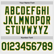 Custom White Green-Gold Two-Button Unisex Softball Jersey