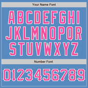 Custom Powder Blue Pink-White Two-Button Unisex Softball Jersey