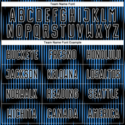 Custom Black Powder Blue-White Line Sublimation Soccer Uniform Jersey