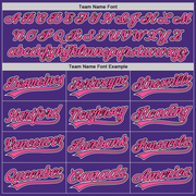 Custom Purple Pink-Black Two-Button Unisex Softball Jersey