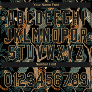 Custom Black Old Gold 3D Pattern Tiger And Peacock Two-Button Unisex Softball Jersey