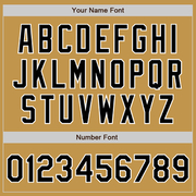 Custom Old Gold Black Pinstripe White Two-Button Unisex Softball Jersey