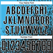 Custom Sky Blue Black-White Abstract Fragment Art Sublimation Soccer Uniform Jersey