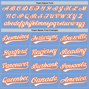 Custom Light Blue White-Orange Two-Button Unisex Softball Jersey