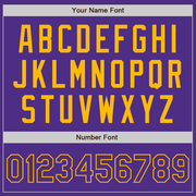 Custom Purple Purple-Gold Two-Button Unisex Softball Jersey