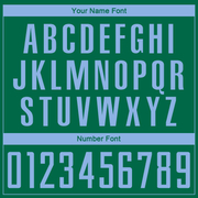 Custom Kelly Green Light Blue Sublimation Soccer Uniform Jersey