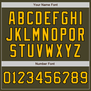 Custom Olive Gold-Black Salute To Service Two-Button Unisex Softball Jersey