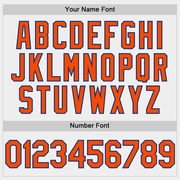 Custom White Orange-Royal Two-Button Unisex Softball Jersey