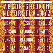 Custom Crimson White-Gold Abstract Shape Sublimation Soccer Uniform Jersey