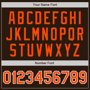 Custom Brown Orange-White Two-Button Unisex Softball Jersey