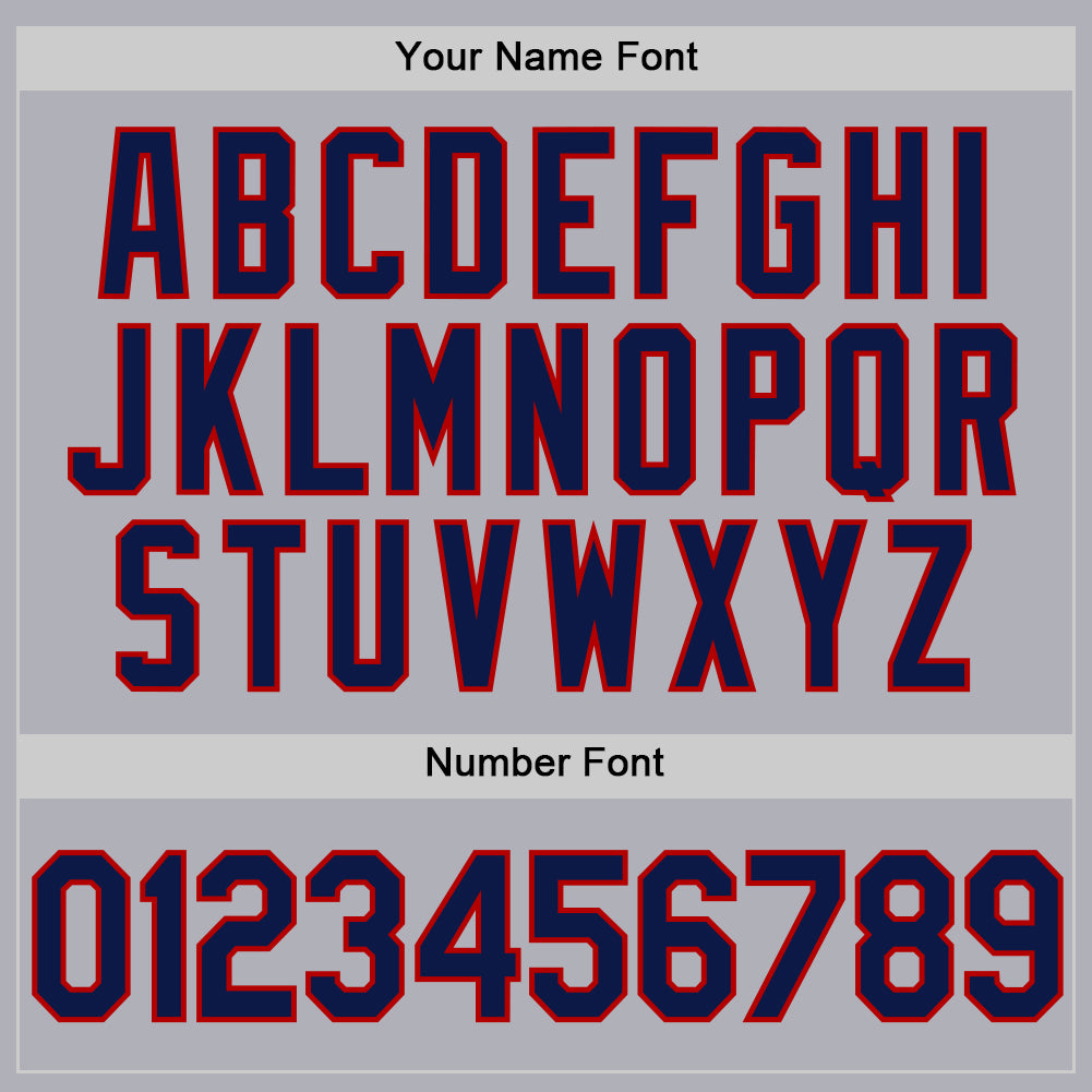 Custom Gray Navy-Red Two-Button Unisex Softball Jersey