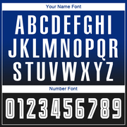 Custom Royal White-Black Sublimation Long Sleeve Fade Fashion Soccer Uniform Jersey