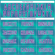 Custom Aqua Purple-White Line Sublimation Soccer Uniform Jersey