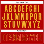 Custom White Red-Gold Sublimation Split Fashion Soccer Uniform Jersey