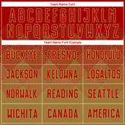 Custom Old Gold Red Sublimation Soccer Uniform Jersey