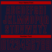 Custom Navy Red Pinstripe Fade Fashion Sublimation Soccer Uniform Jersey