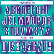 Custom Aqua Purple-White Line Sublimation Soccer Uniform Jersey