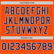 Custom Orange Navy-White Two-Button Unisex Softball Jersey