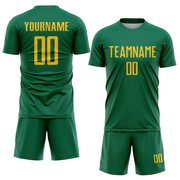 Custom Kelly Green Yellow Sublimation Soccer Uniform Jersey