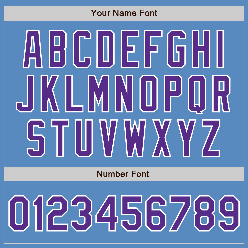 Custom Powder Blue Purple-White Two-Button Unisex Softball Jersey