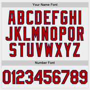 Custom White Red-Navy Two-Button Unisex Softball Jersey