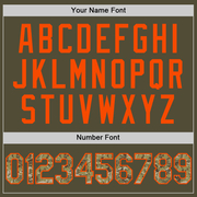 Custom Olive Camo-Orange Salute To Service Two-Button Unisex Softball Jersey