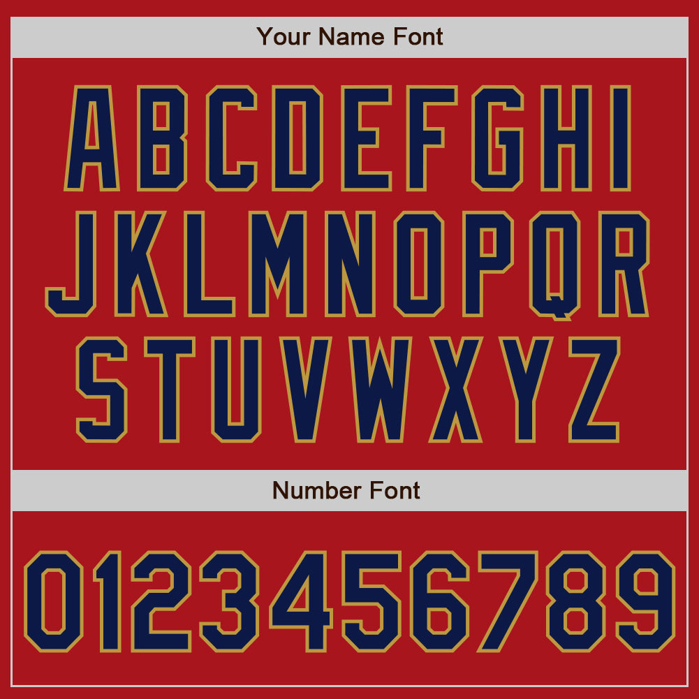 Custom Red Old Gold Pinstripe Navy Two-Button Unisex Softball Jersey