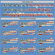 Custom Powder Blue Vintage USA Flag-Cream Two-Button Unisex Softball Jersey