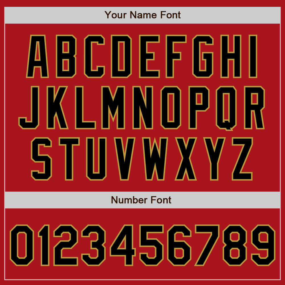 Custom Red Old Gold Pinstripe Black Two-Button Unisex Softball Jersey